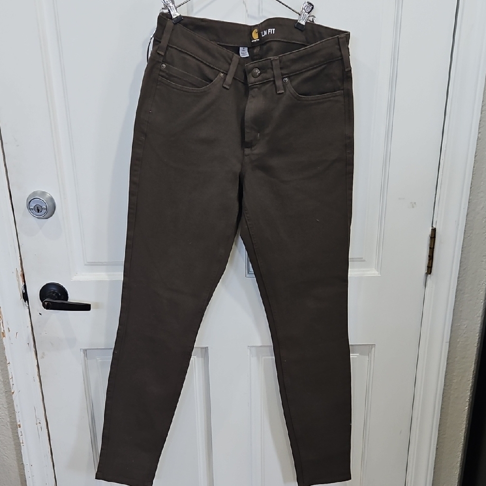 Carhartt Women's Tall Skinny Jeans in Dark Brown